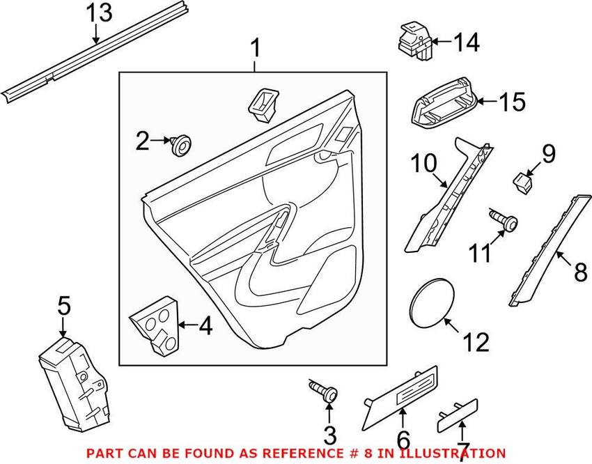 VW Exterior Door Handle Cover - Driver Side 5N0867171DH67